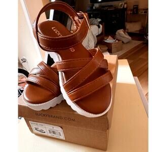 Lucky Brand Cognac Strappy Sandal Toddler 7C